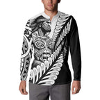 Koru Fern New Zealand Maori Tribal Warrior Button Sweatshirt