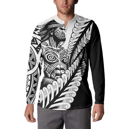 Koru Fern New Zealand Maori Tribal Warrior Button Sweatshirt