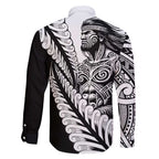 Koru Fern New Zealand Maori Tribal Warrior Family Matching Off Shoulder Short Dress and Hawaiian Shirt