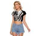 Koru Fern New Zealand Maori Tribal Warrior Raglan Cropped T Shirt
