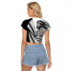 Koru Fern New Zealand Maori Tribal Warrior Raglan Cropped T Shirt