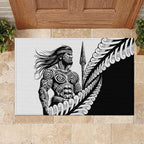 Koru Fern New Zealand Maori Tribal Warrior Rubber Doormat
