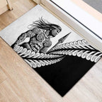 Koru Fern New Zealand Maori Tribal Warrior Rubber Doormat