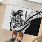 Koru Fern New Zealand Maori Tribal Warrior Rubber Doormat