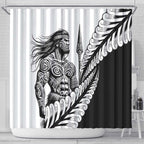 Koru Fern New Zealand Maori Tribal Warrior Shower Curtain