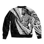 Koru Fern New Zealand Maori Tribal Warrior Sleeve Zip Bomber Jacket