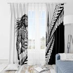 Koru Fern New Zealand Maori Tribal Warrior Window Curtain