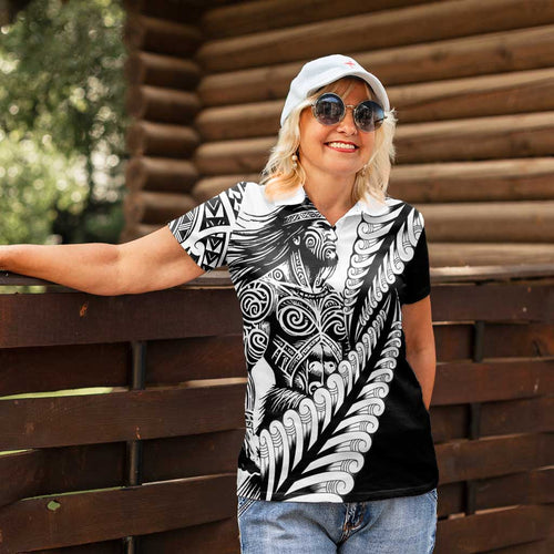 Koru Fern New Zealand Maori Tribal Warrior Women Polo Shirt