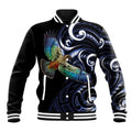 New Zealand Kea Bird Personalised Baseball Jacket Maori Tribal Koru Art