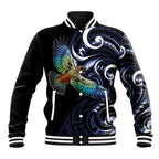 New Zealand Kea Bird Personalised Baseball Jacket Maori Tribal Koru Art