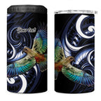 New Zealand Kea Bird Personalised 4 in 1 Can Cooler Tumbler Maori Tribal Koru Art
