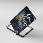 New Zealand Kea Bird Personalised Canvas Wall Art Maori Tribal Koru Art
