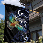 New Zealand Kea Bird Personalised Garden Flag Maori Tribal Koru Art