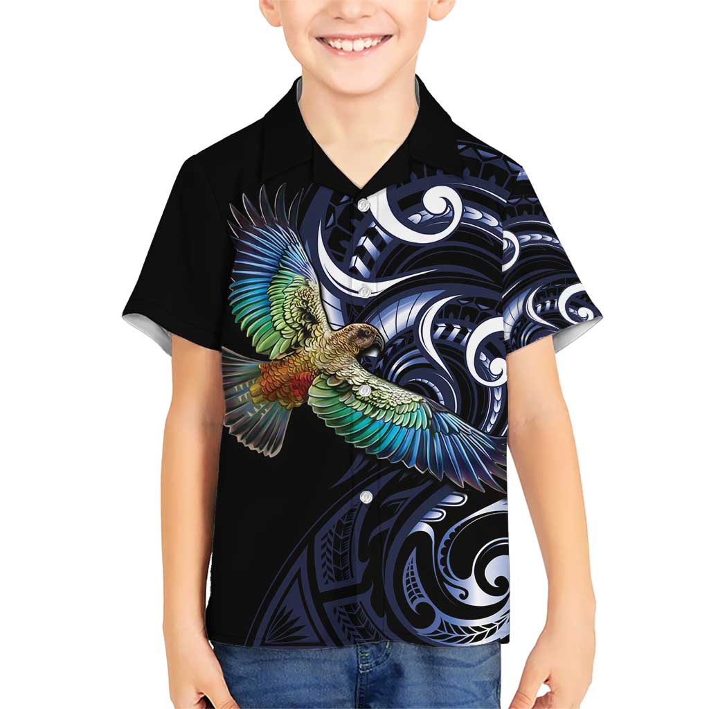 New Zealand Kea Bird Personalised Hawaiian Shirt Maori Tribal Koru Art