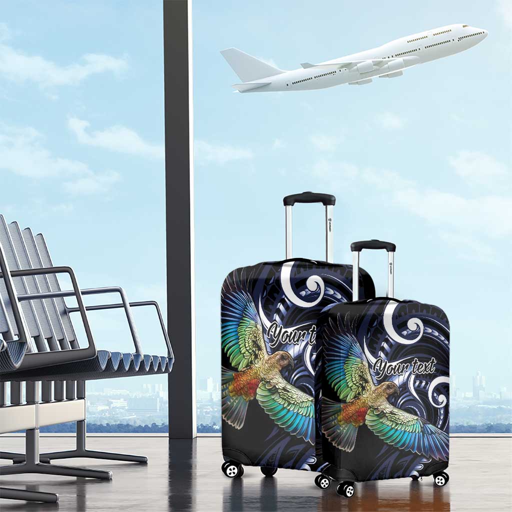 New Zealand Kea Bird Personalised Luggage Cover Maori Tribal Koru Art