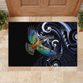 New Zealand Kea Bird Personalised Rubber Doormat Maori Tribal Koru Art