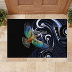 New Zealand Kea Bird Personalised Rubber Doormat Maori Tribal Koru Art