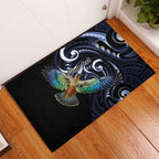 New Zealand Kea Bird Personalised Rubber Doormat Maori Tribal Koru Art
