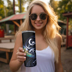 New Zealand Kea Bird Personalised Skinny Tumbler Maori Tribal Koru Art