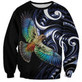 New Zealand Kea Bird Personalised Sweatshirt Maori Tribal Koru Art