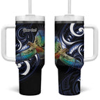New Zealand Kea Bird Personalised Tumbler With Handle Maori Tribal Koru Art