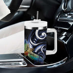 New Zealand Kea Bird Personalised Tumbler With Handle Maori Tribal Koru Art