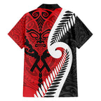 Silver Fern Koru Swirls with Maori Ta Moko Family Matching Tank Maxi Dress and Hawaiian Shirt