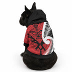 Silver Fern Koru Swirls with Maori Ta Moko Pet Hoodie