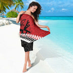 Silver Fern Koru Swirls with Maori Ta Moko Sarong