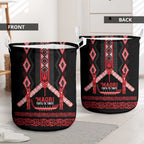Toitu Te Tiriti Waitangi Laundry Basket Black Wharenui House - Aussie Hoodie