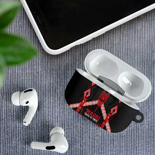 Toitu Te Tiriti Waitangi AirPods Case Black Wharenui House - Aussie Hoodie