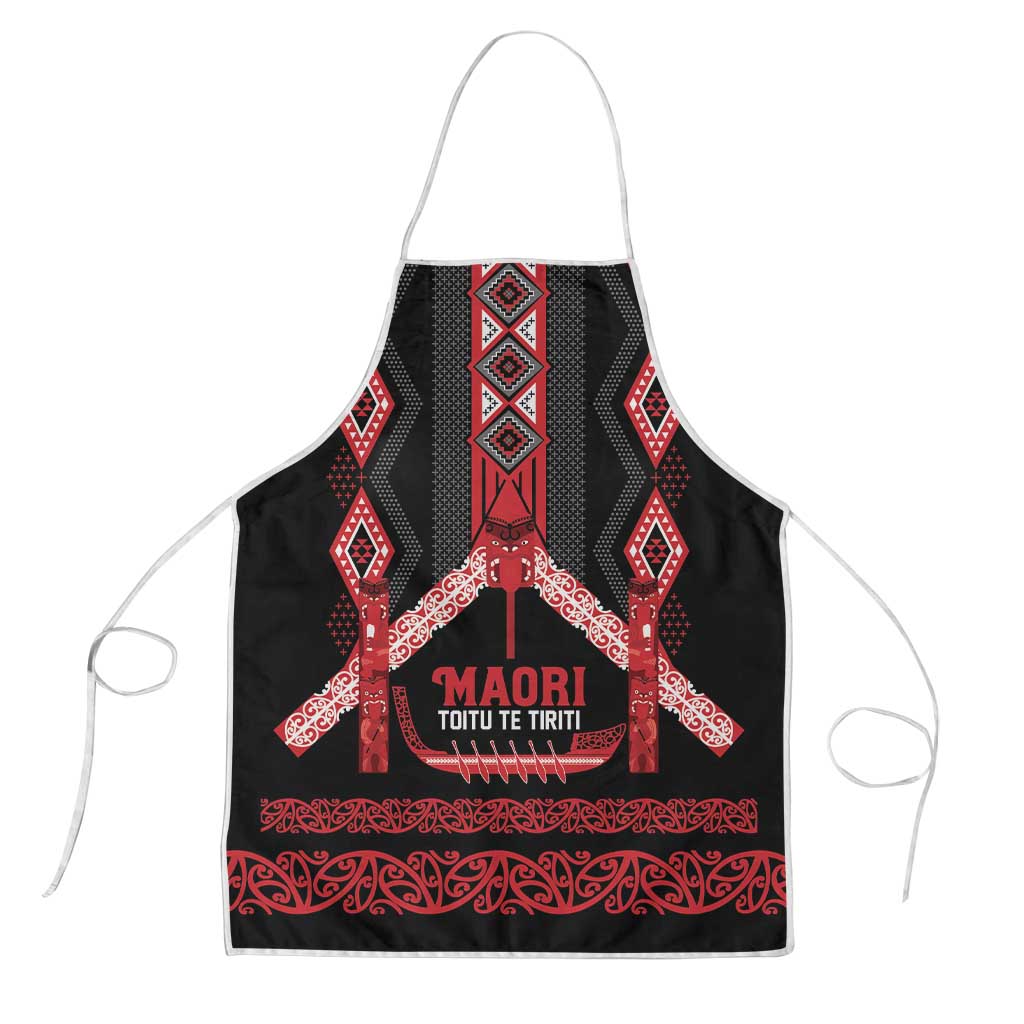 Toitu Te Tiriti Waitangi Apron Black Wharenui House - Aussie Hoodie