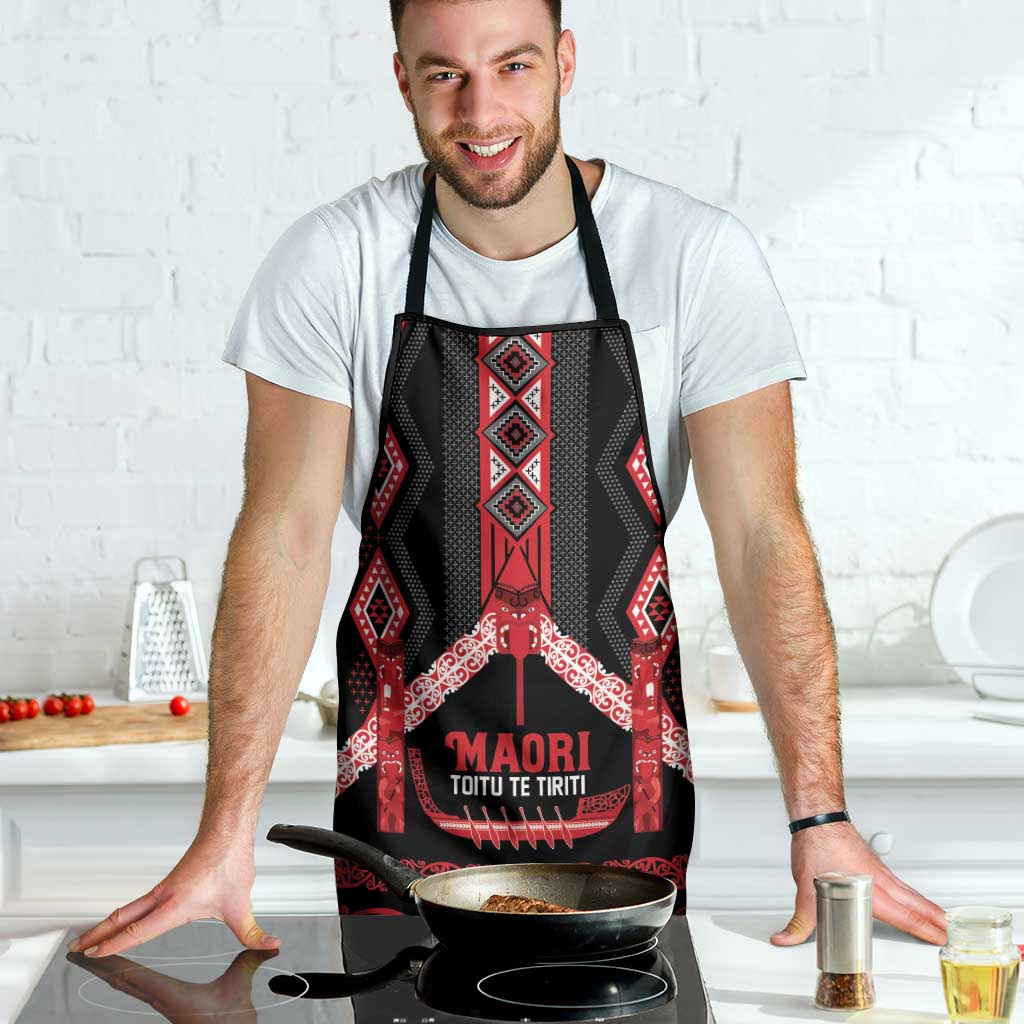 Toitu Te Tiriti Waitangi Apron Black Wharenui House - Aussie Hoodie