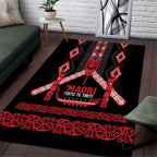Toitu Te Tiriti Waitangi Area Rug Black Wharenui House - Aussie Hoodie