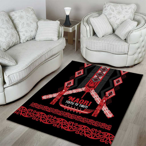 Toitu Te Tiriti Waitangi Area Rug Black Wharenui House - Aussie Hoodie