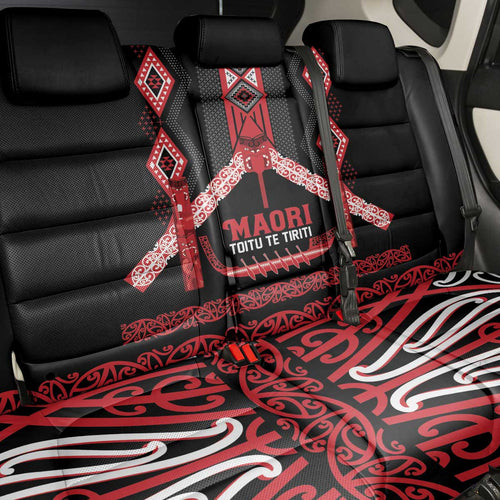 Toitu Te Tiriti Waitangi Back Car Seat Cover Black Wharenui House - Aussie Hoodie