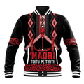Toitu Te Tiriti Waitangi Baseball Jacket Black Wharenui House - Aussie Hoodie