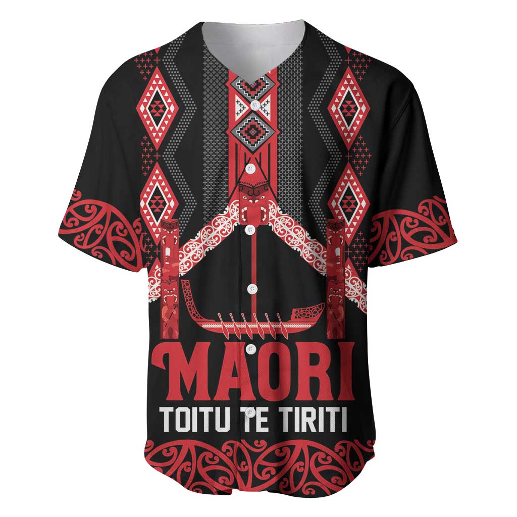 Toitu Te Tiriti Waitangi Baseball Jersey Black Wharenui House - Aussie Hoodie