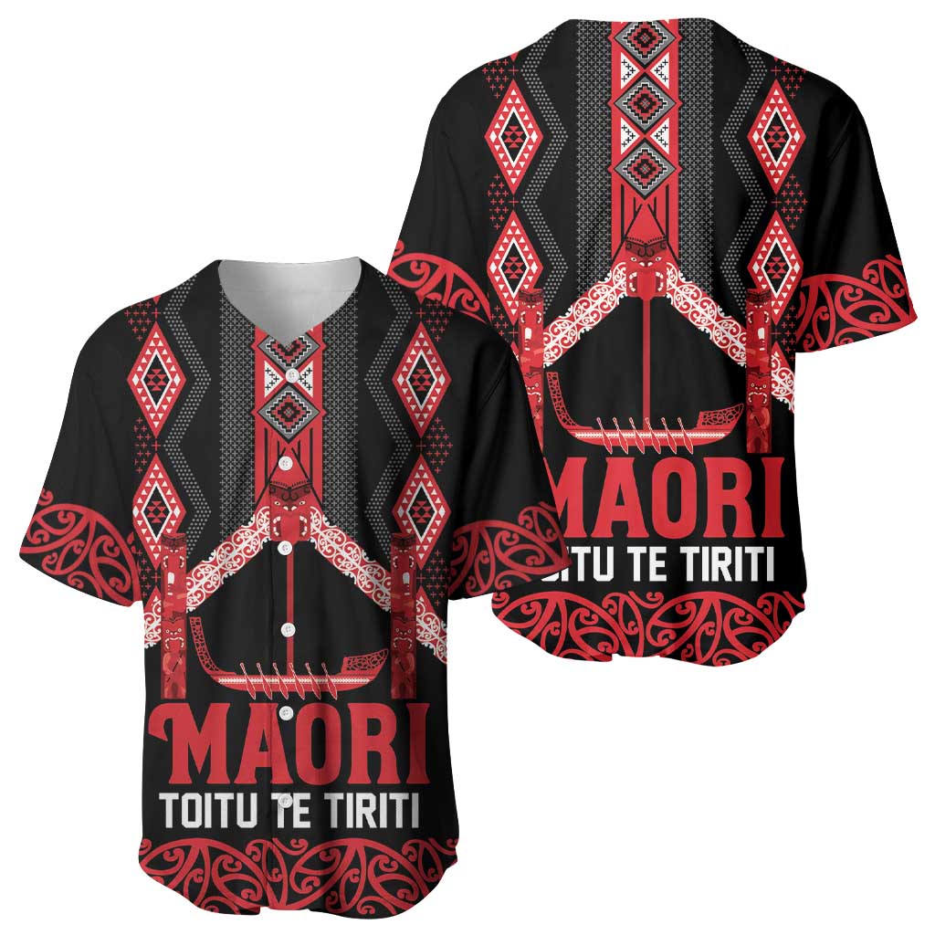 Toitu Te Tiriti Waitangi Baseball Jersey Black Wharenui House - Aussie Hoodie