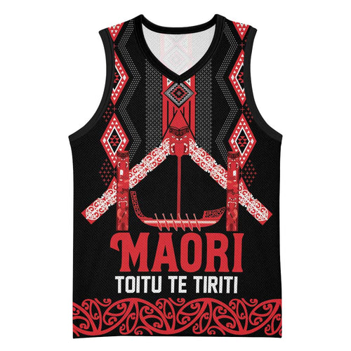 Toitu Te Tiriti Waitangi Basketball Jersey Black Wharenui House - Aussie Hoodie