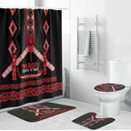 Toitu Te Tiriti Waitangi Bathroom Set Black Wharenui House - Aussie Hoodie