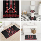 Toitu Te Tiriti Waitangi Bathroom Set Black Wharenui House - Aussie Hoodie