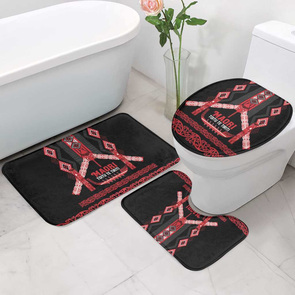 Toitu Te Tiriti Waitangi Bathroom Set Black Wharenui House - Aussie Hoodie
