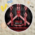 Toitu Te Tiriti Waitangi Beach Blanket Black Wharenui House - Aussie Hoodie