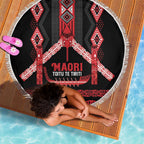 Toitu Te Tiriti Waitangi Beach Blanket Black Wharenui House - Aussie Hoodie