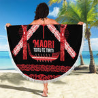 Toitu Te Tiriti Waitangi Beach Blanket Black Wharenui House - Aussie Hoodie