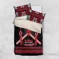 Toitu Te Tiriti Waitangi Bedding Set Black Wharenui House - Aussie Hoodie