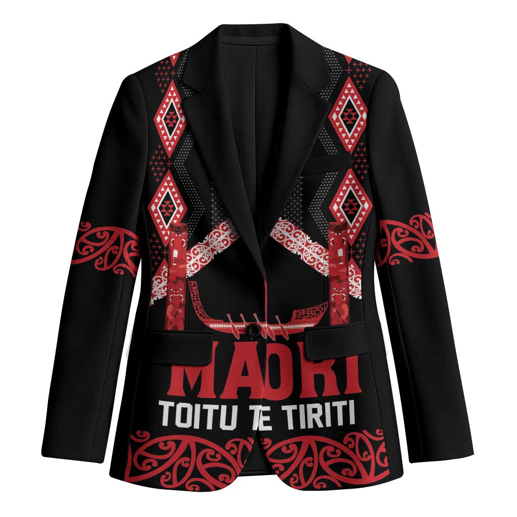 Toitu Te Tiriti Waitangi Blazer Black Wharenui House - Aussie Hoodie