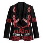 Toitu Te Tiriti Waitangi Blazer Black Wharenui House - Aussie Hoodie