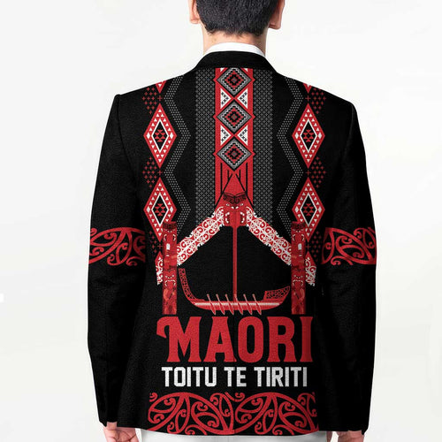 Toitu Te Tiriti Waitangi Blazer Black Wharenui House - Aussie Hoodie